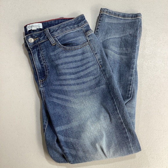Cello‎ Jeans Skinny Women's 11 Regular Light Wash Distressed Relaxed Straight - Picture 1 of 7
